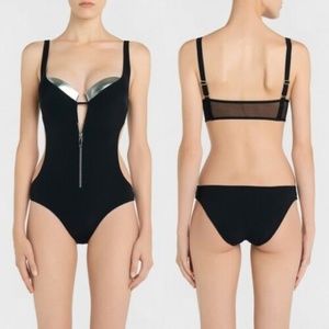 La Perla Brit Remix Black One Piece Swimsuit 40